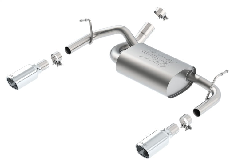 Borla 12-14 Jeep Wrangler JK 2Dr & 4Dr Rear Section ATAK Single Square Rolled Angle-Cut Exit Exhaust