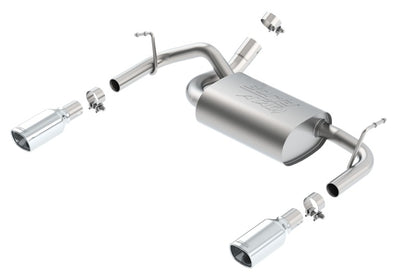Borla 12-14 Jeep Wrangler JK 2Dr & 4Dr Rear Section ATAK Single Square Rolled Angle-Cut Exit Exhaust