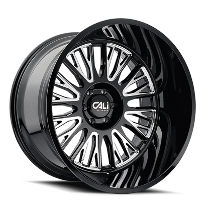 Cali Off-Road 9116 Vertex 24x14 / 8x165.1 BP / -76mm Offset / 125.2mm Hub Gloss Black Milled Wheel