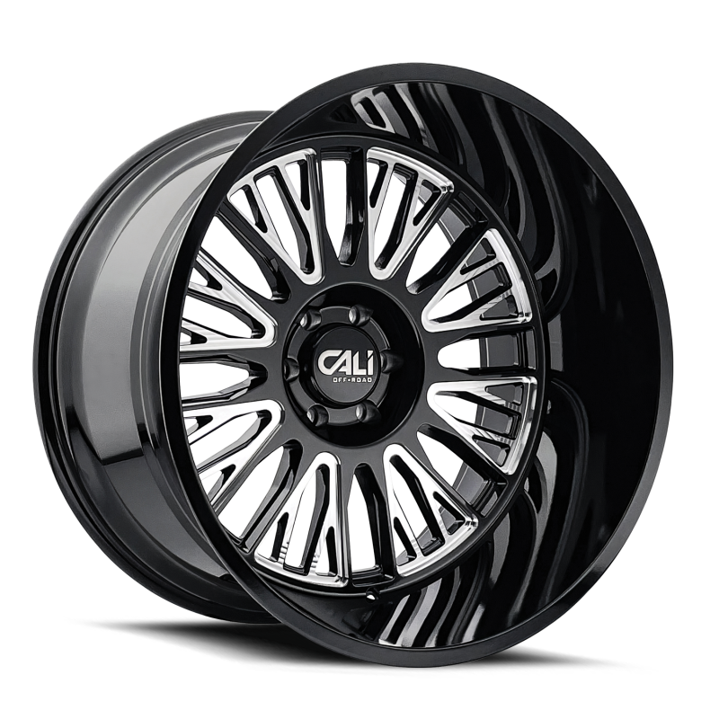 Cali Off-Road 9116 Vertex 22x12 / 8x170 BP / -44mm Offset / 125.2mm Hub Gloss Black Milled Wheel