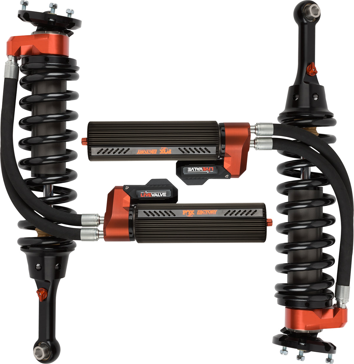 Shock Absorber 19-On Ford Raptor Front Coilover Live Valve Internal Bypass 3.0 Series Remote Reservoir 7.9 Inch 0-2 Inch Lift Kit FOX