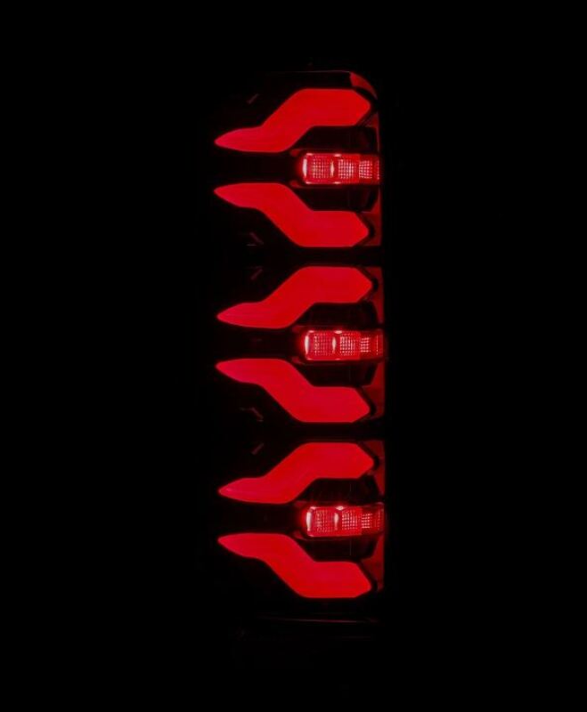 AlphaRex 87-96 Ford Bronco/F-150 Luxx-Series LED Tail Lights - Black Red