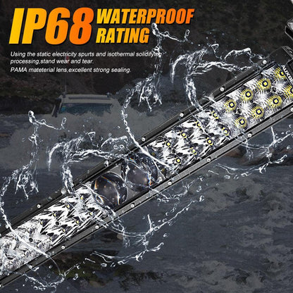 22 Inch 5D-PRO Series 22000LM Spot Beam Off Road Led Light Bar+Universal Mounting Brackets Adjustable Pillar Hood