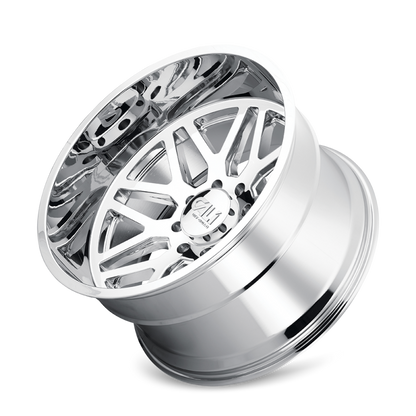 Cali Off-Road 9115 Invader 22x12 / 8x165.1 BP / -51mm Offset / 125.2mm Hub Chrome Wheel