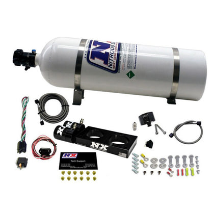 Nitrous Express 05-10 Ford Mustang 4.6L 3 Valve Nitrous Plate Kit (50-150HP) w/15lb Bottle