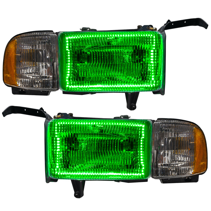 Oracle 94-02 Dodge Ram Pre-Assembled Halo Headlights - ColorSHIFT w/ Simple Controller