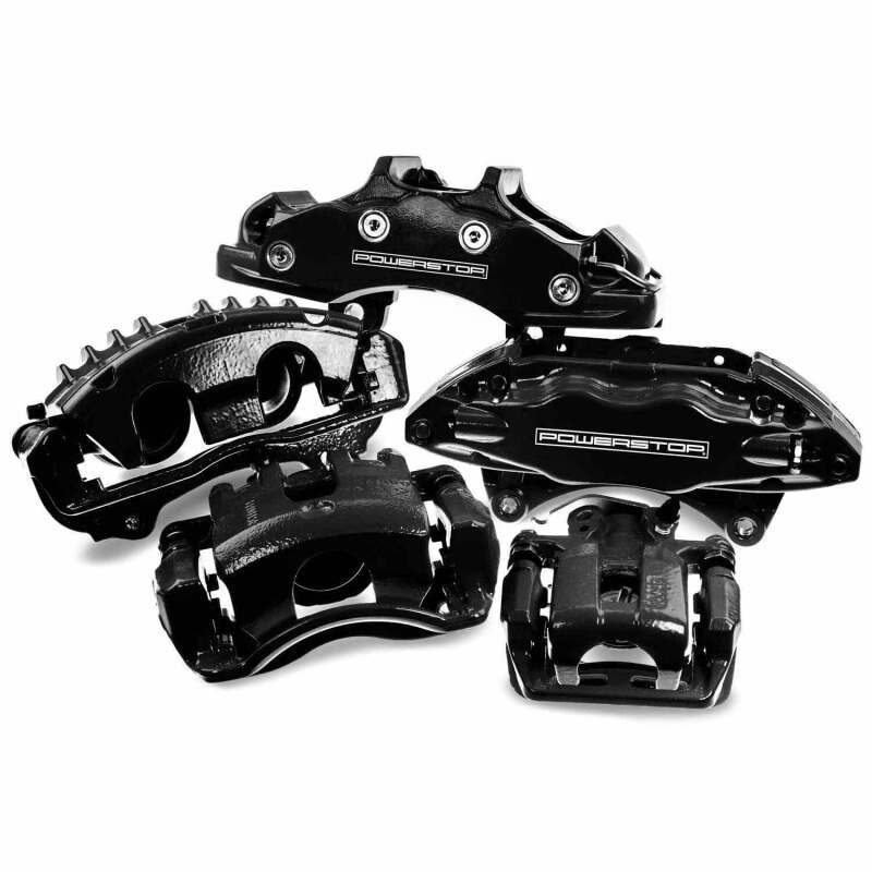 Power Stop 94-97 GMC Yukon Front Black Caliper w/o Bracket (Pair)