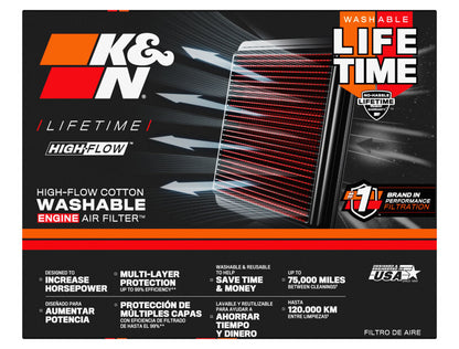 K&N 90-99 Yamaha XT600 600 / XT600E 600 / XTZ660 Tenere 660 Replacement Air Filter