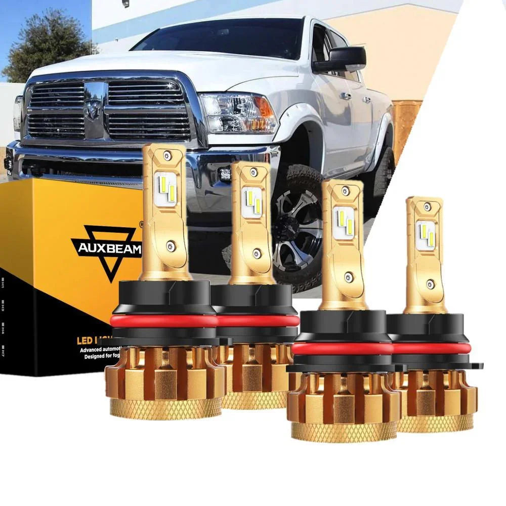For 2000-2001 Dodge Ram 1500(with 4 headlamps) F-16 Plus Series Built-in Canbus Automotive Grade 14000LM LED Light Bulbs High Low Beam Bundle