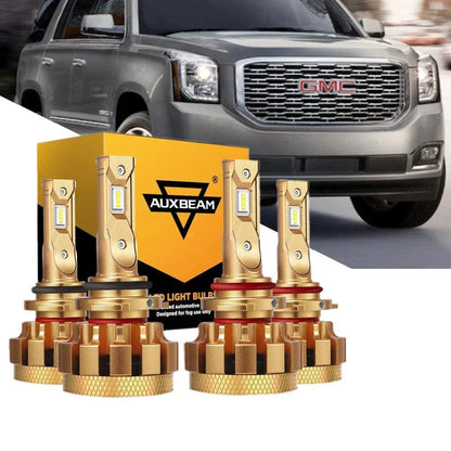 For 2002-2006 GMC Yukon XL 1500(SLE) F-16 Plus Series Built-in Canbus Automotive Grade 14000LM LED Light Bulbs High Low Beam Bundle