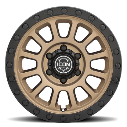 ICON Hulse 17x8.5 / 6x5.5 / 0mm / 4.75in BS Satin Bronze w/ Gloss Black Lip