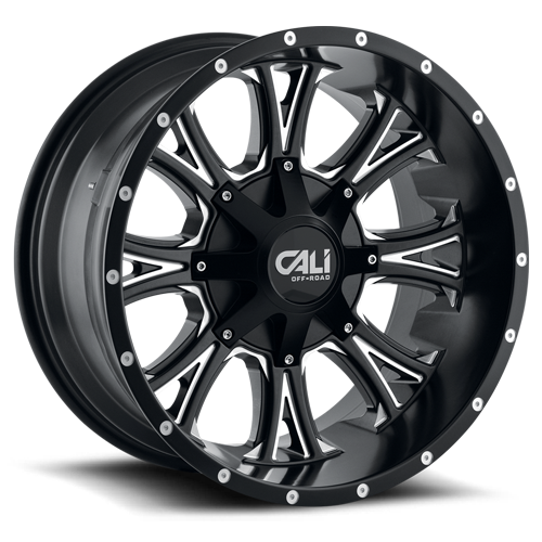 Cast Aluminum Wheels Americana 9101 SB 20x9 Milled Spokes Satin Black Cali Offroad Wheels