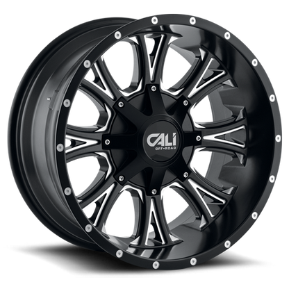 Cast Aluminum Wheels Americana 9101 SB 20x9 Milled Spokes Satin Black Cali Offroad Wheels