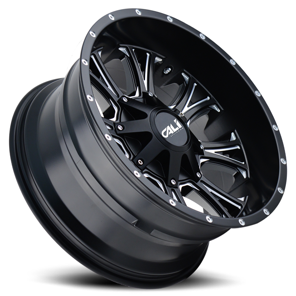Cast Aluminum Wheels Americana 9101 SB 20x9 Milled Spokes Satin Black Cali Offroad Wheels