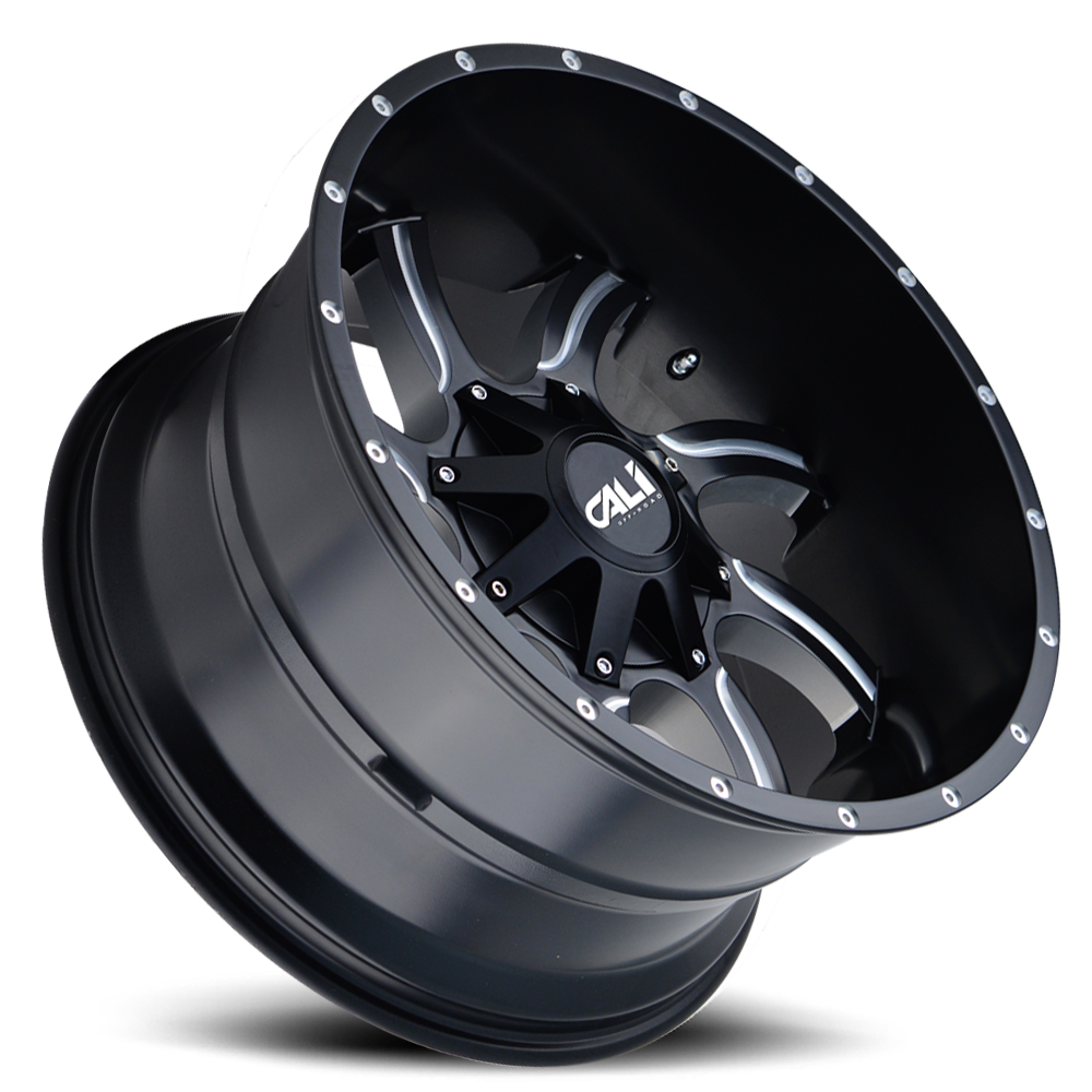 Cast Aluminum Wheels Twisted 9102 SB 20x12 Milled Spokes Satin Black Cali Offroad Wheels