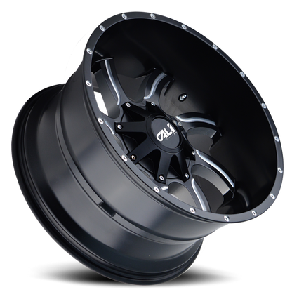 Cast Aluminum Wheels Twisted 9102 SB 20x9 Milled Spokes Satin Black Cali Offroad Wheels