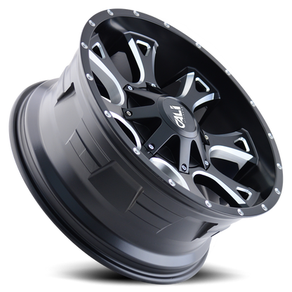 Cast Aluminum Wheels Anarchy 9103 SB 20x10 Milled Spokes Satin Black Cali Offroad Wheels