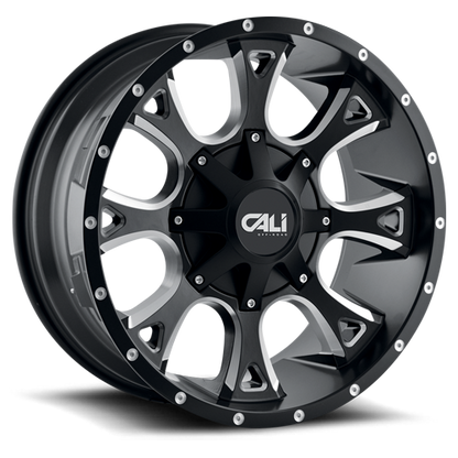Cast Aluminum Wheels Anarchy 9103 SB 20x12 Milled Spokes Satin Black Cali Offroad Wheels
