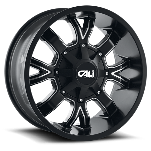 Cast Aluminum Wheels Dirty 9104 SB 20x10 Milled Spokes Satin Black Cali Offroad Wheels