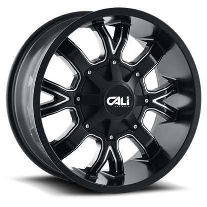 Cast Aluminum Wheels Dirty 9104 SB 20x10 Milled Spokes Satin Black Cali Offroad Wheels