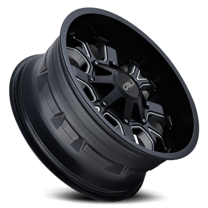 Cast Aluminum Wheels Dirty 9104 SB 20x10 Milled Spokes Satin Black Cali Offroad Wheels