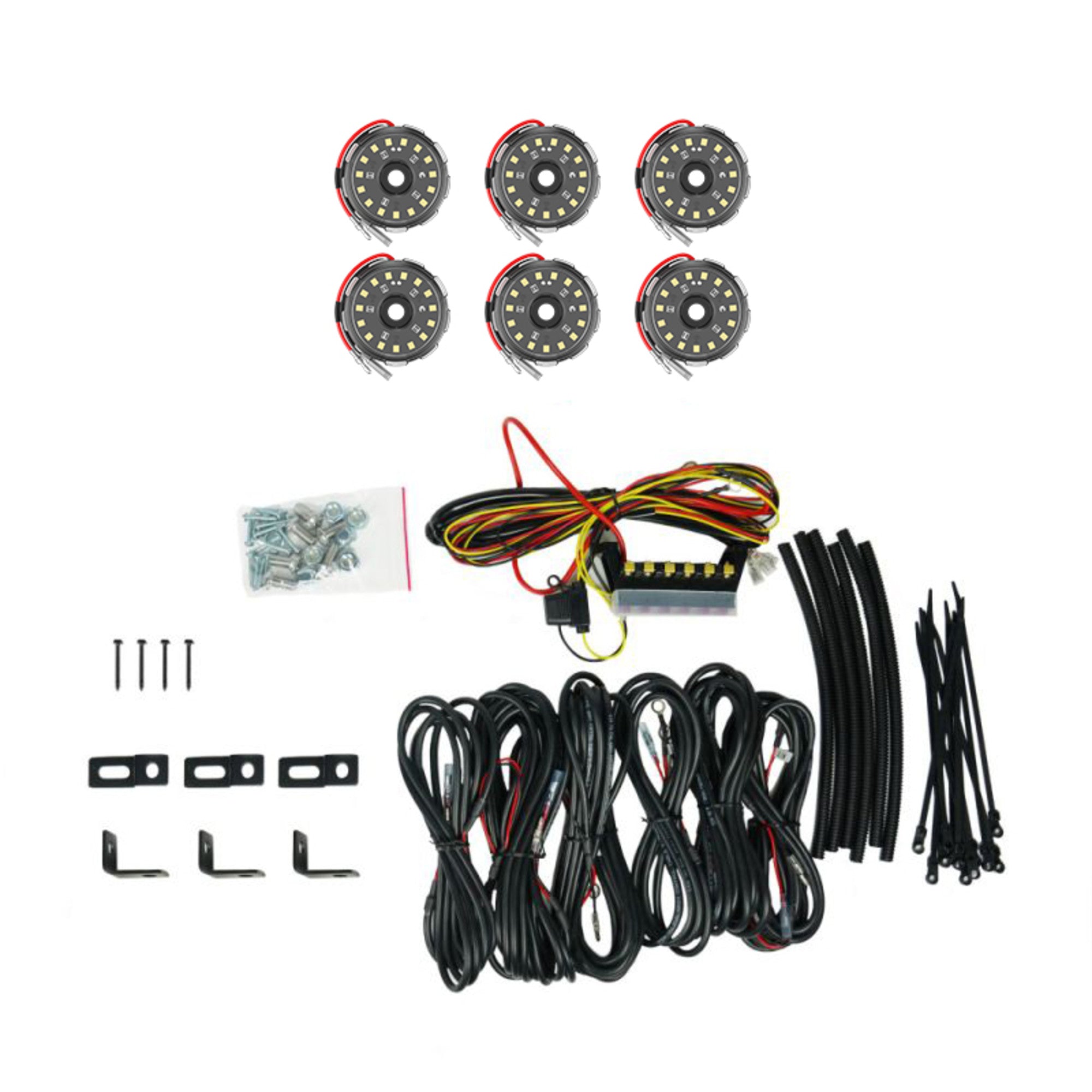 Cyclone V2 LED 6 Light Rock Kit Clear KC HiLiTES