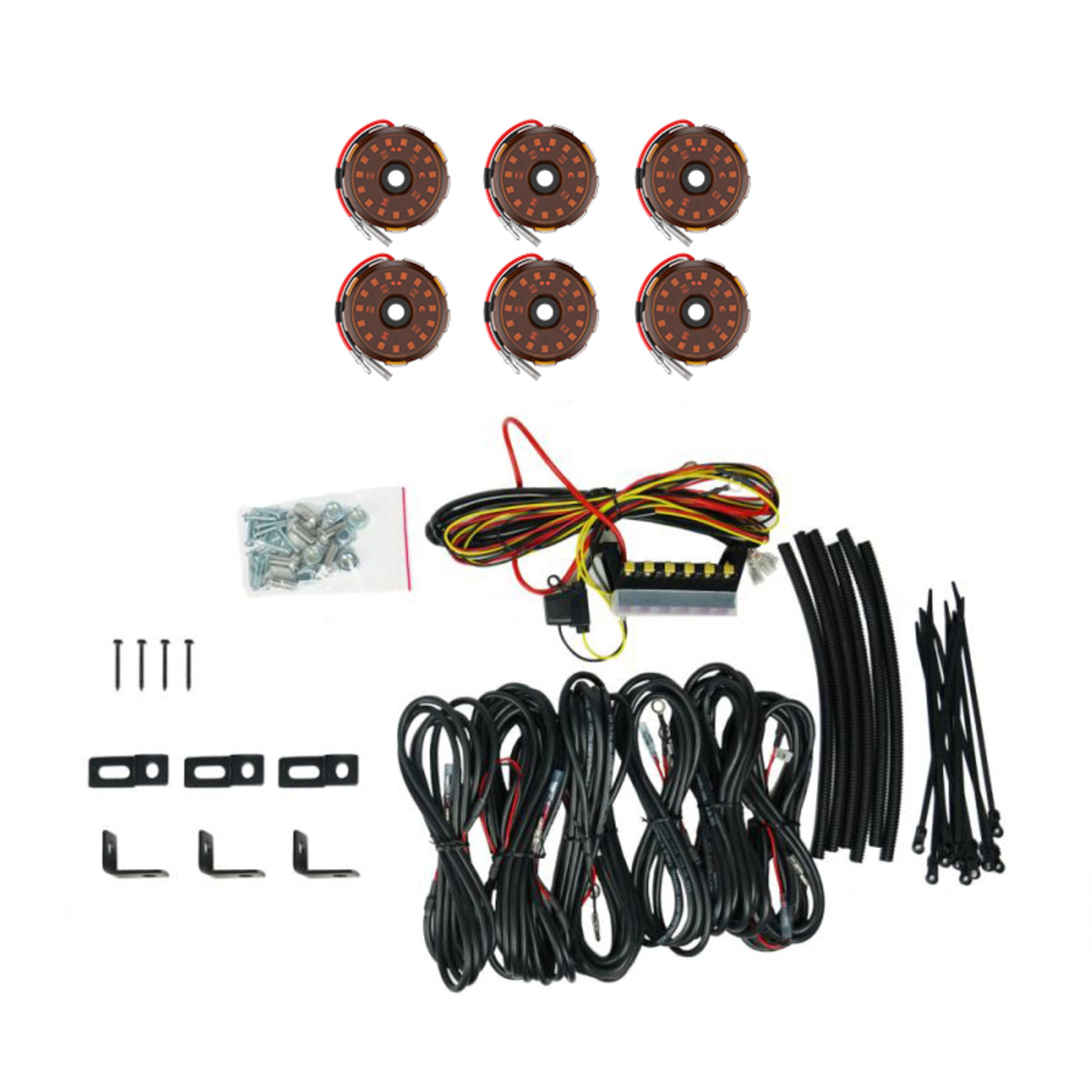 Cyclone V2 LED 6 Light Rock Kit Amber KC HiLiTES