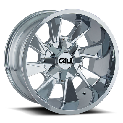 Cast Aluminum Wheels Distorted 9106 CH 24x12 Chrome Cali Offroad Wheels