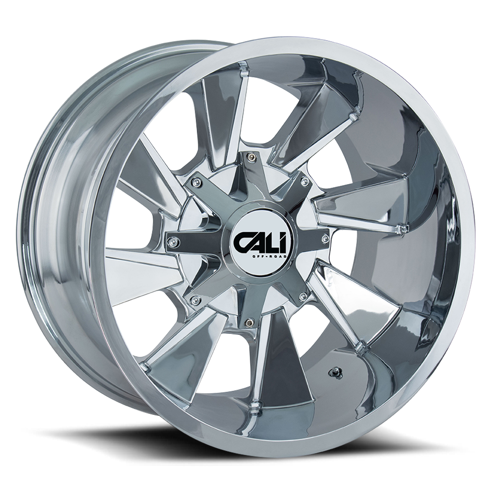 Cast Aluminum Wheels Distorted 9106 CH 20x9 Chrome Cali Offroad Wheels