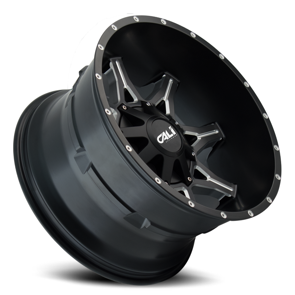 Cast Aluminum Wheels Obnoxious 9107 SB 20x9 Milled Spokes Satin Black Cali Offroad Wheels