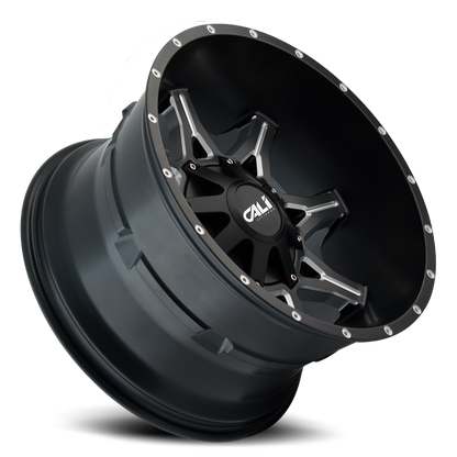 Cast Aluminum Wheels Obnoxious 9107 SB 20x9 Milled Spokes Satin Black Cali Offroad Wheels