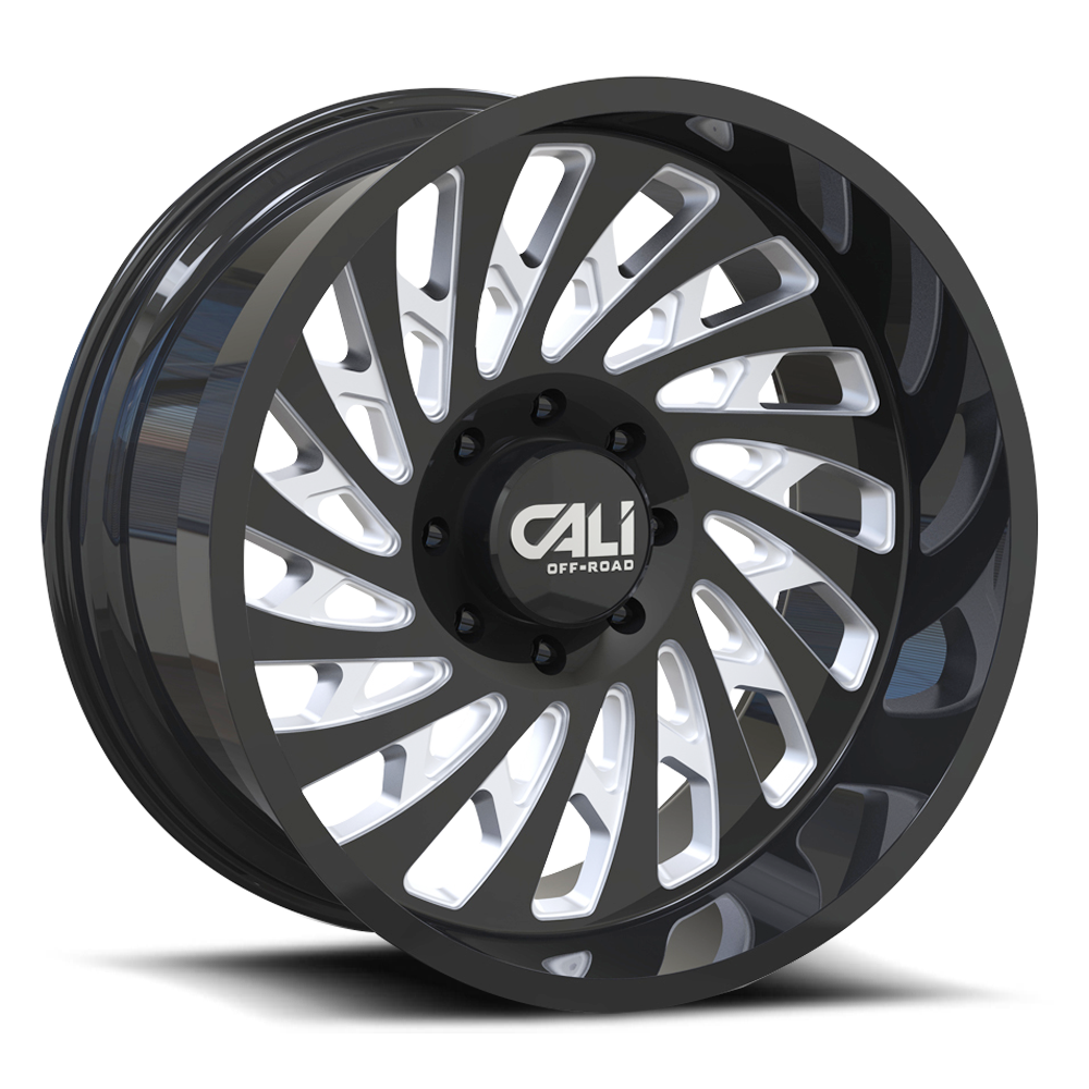 Cast Aluminum Wheels Switchback 9108 GB 24x12 Milled Spokes Gloss Black Cali Offroad Wheels