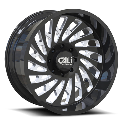 Cast Aluminum Wheels Switchback 9108 GB 24x12 Milled Spokes Gloss Black Cali Offroad Wheels