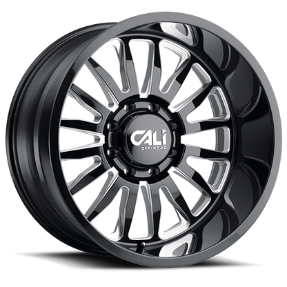 Cast Aluminum Wheels Summit 9110 GB-M 22x10 Milled Spokes Gloss Black Cali Offroad Wheels