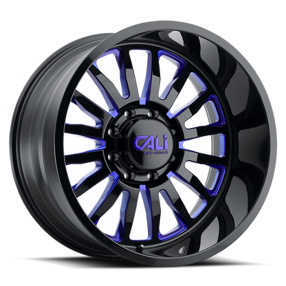 Cast Aluminum Wheels Summit 9110 GB-BL 20x12 Blue Milled Spokes Gloss Black Cali Offroad Wheels