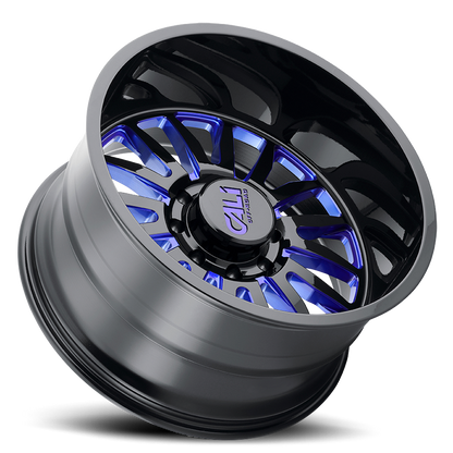 Cast Aluminum Wheels Summit 9110 GB-BL 20x12 Blue Milled Spokes Gloss Black Cali Offroad Wheels