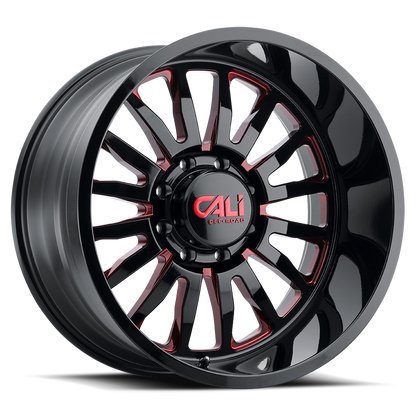 Cast Aluminum Wheels Summit 9110 GB-RD 20x9 Red Milled Spokes Gloss Black Cali Offroad Wheels