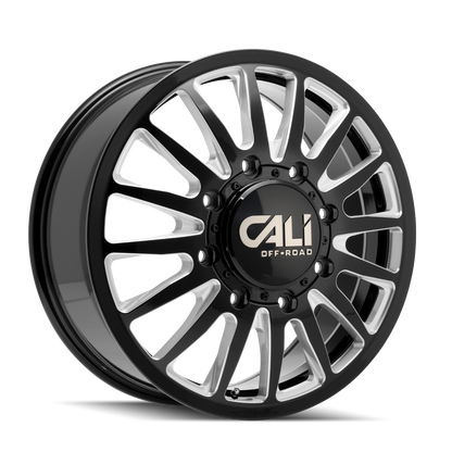 Dually Wheels Summit Dually 9110D GB 22x8.25 Milled Spokes Gloss Black Cali Offroad Wheels