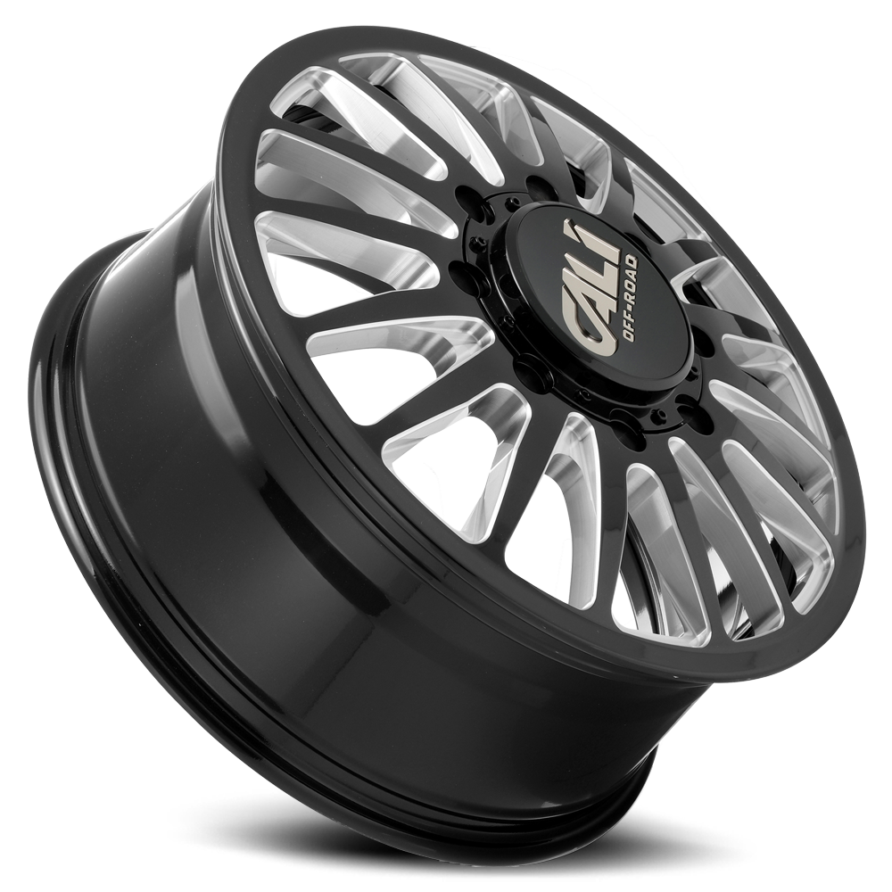 Dually Wheels Summit Dually 9110D GB 22x8.25 Milled Spokes Gloss Black Cali Offroad Wheels