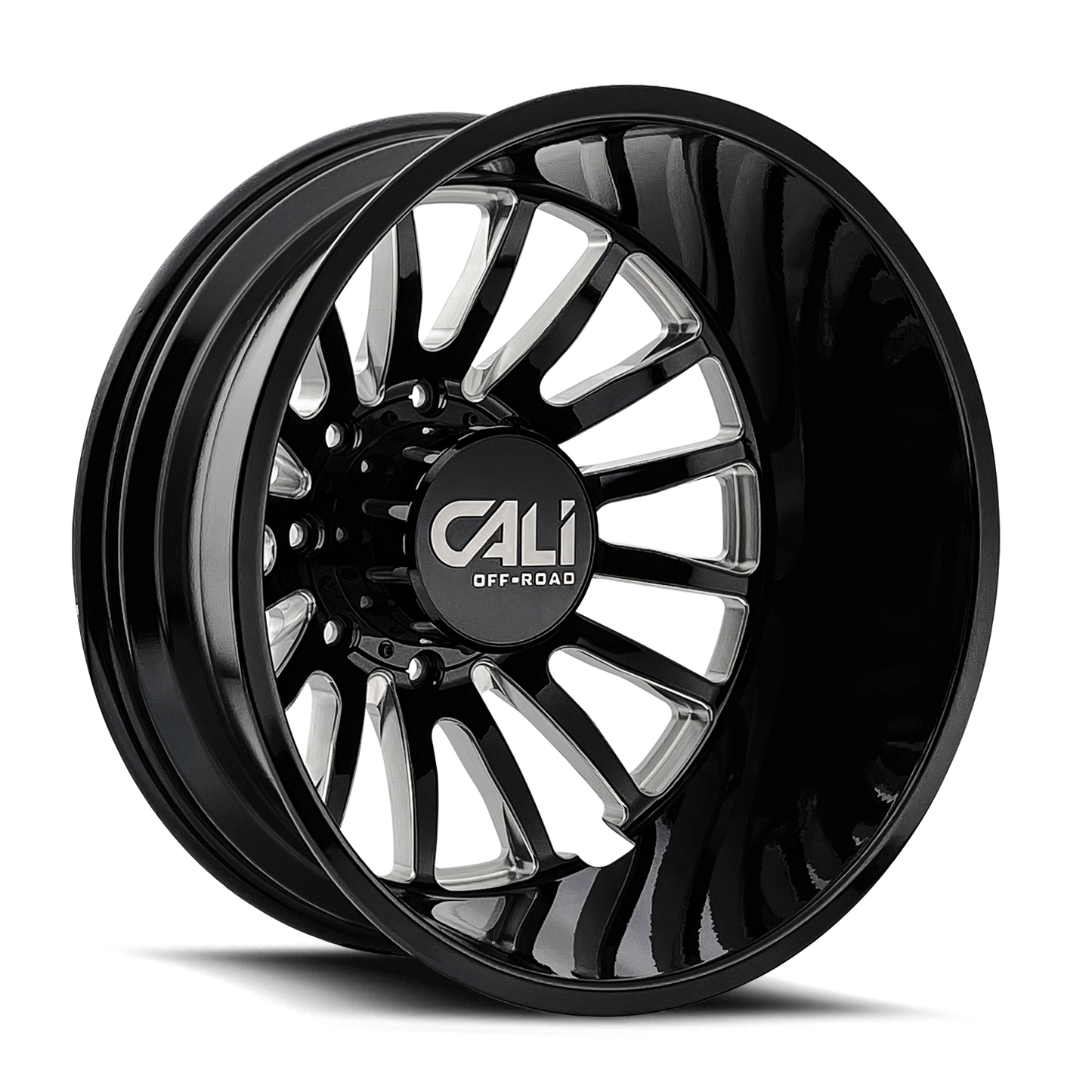 Cast Aluminum Dually Wheels Summit Dually 9110D GB 22x8.25 Milled Spokes Gloss Black 8 On 210 Bolt Pattern -232 Offset Cali Offroad Wheels