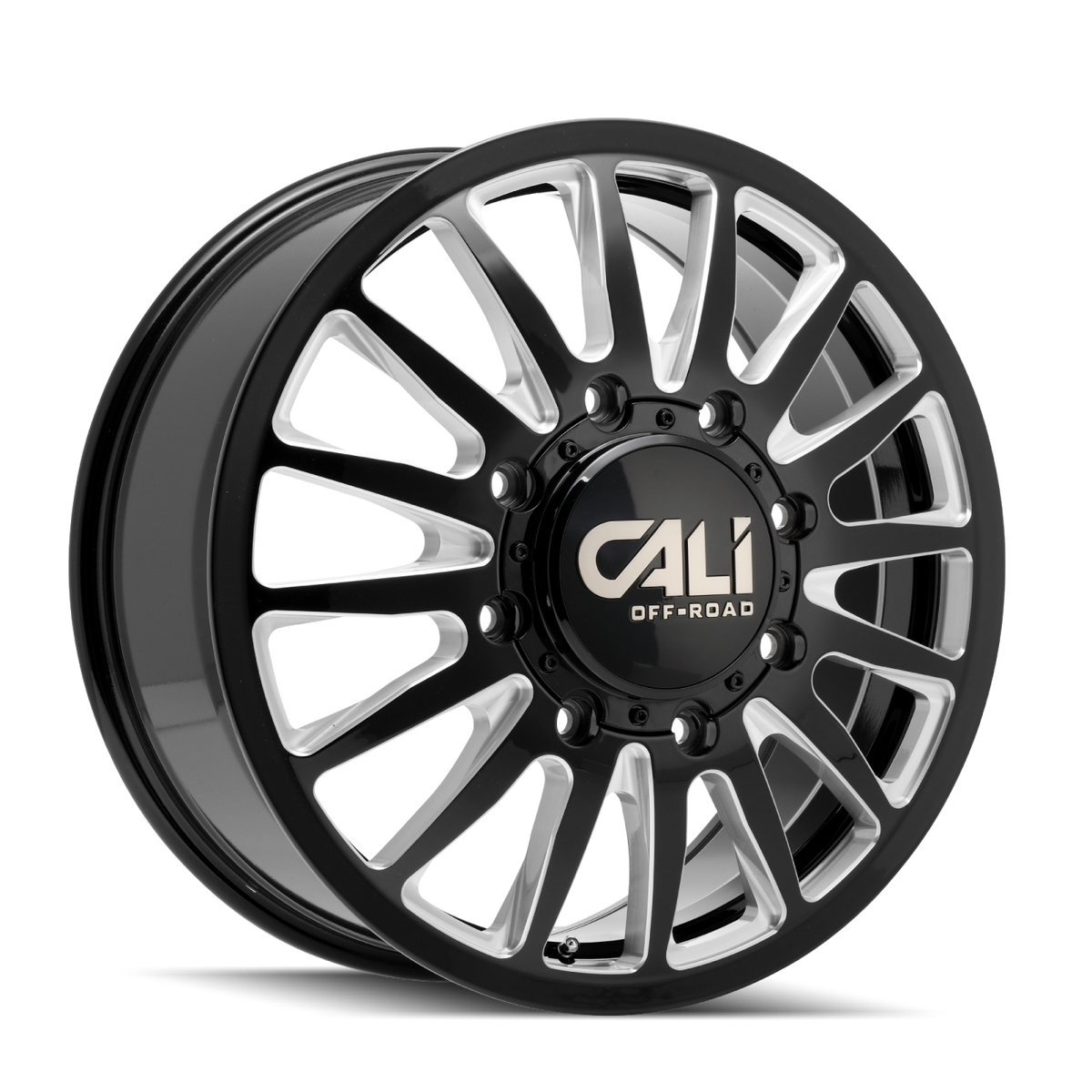 Dually Wheels Summit Dually 9110D GB 20x8.25 Milled Spokes Gloss Black Cali Offroad Wheels