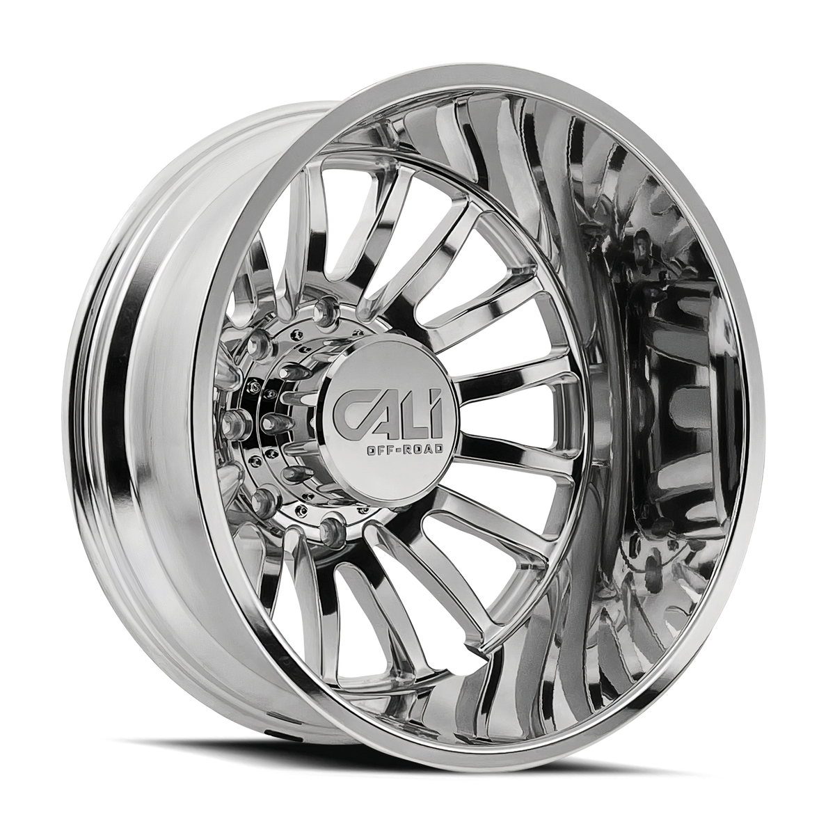 Dually Wheels Summit Dually 9110D PO 20x8.25 Milled Spokes Polished Cali Offroad Wheels