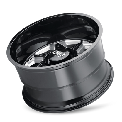 Cast Aluminum Wheels Sevenfold 9111 GB 20x12 Milled Spokes Gloss Black Cali Offroad Wheels