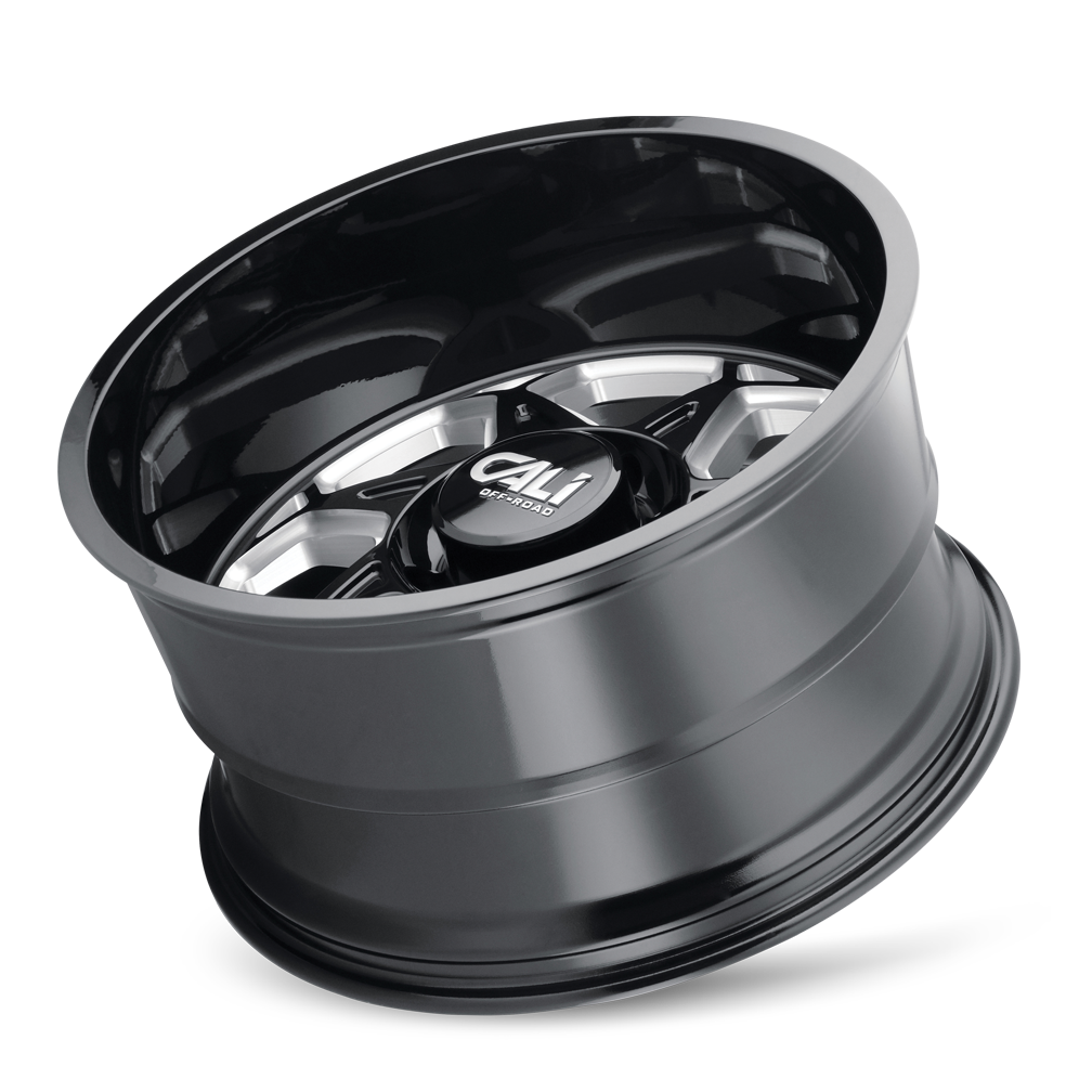 Cast Aluminum Wheels Sevenfold 9111 GB 24x12 Milled Spokes Gloss Black Cali Offroad Wheels