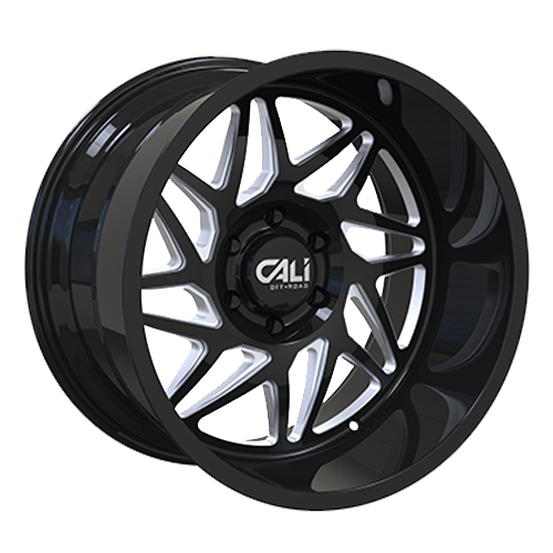 Cast Aluminum Wheels Gemini 9112 GB 20x10 Milled Spokes Gloss Black Cali Offroad Wheels