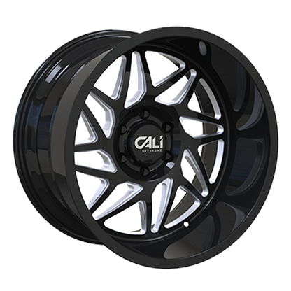 Cast Aluminum Wheels Gemini 9112 GB 20x10 Milled Spokes Gloss Black Cali Offroad Wheels