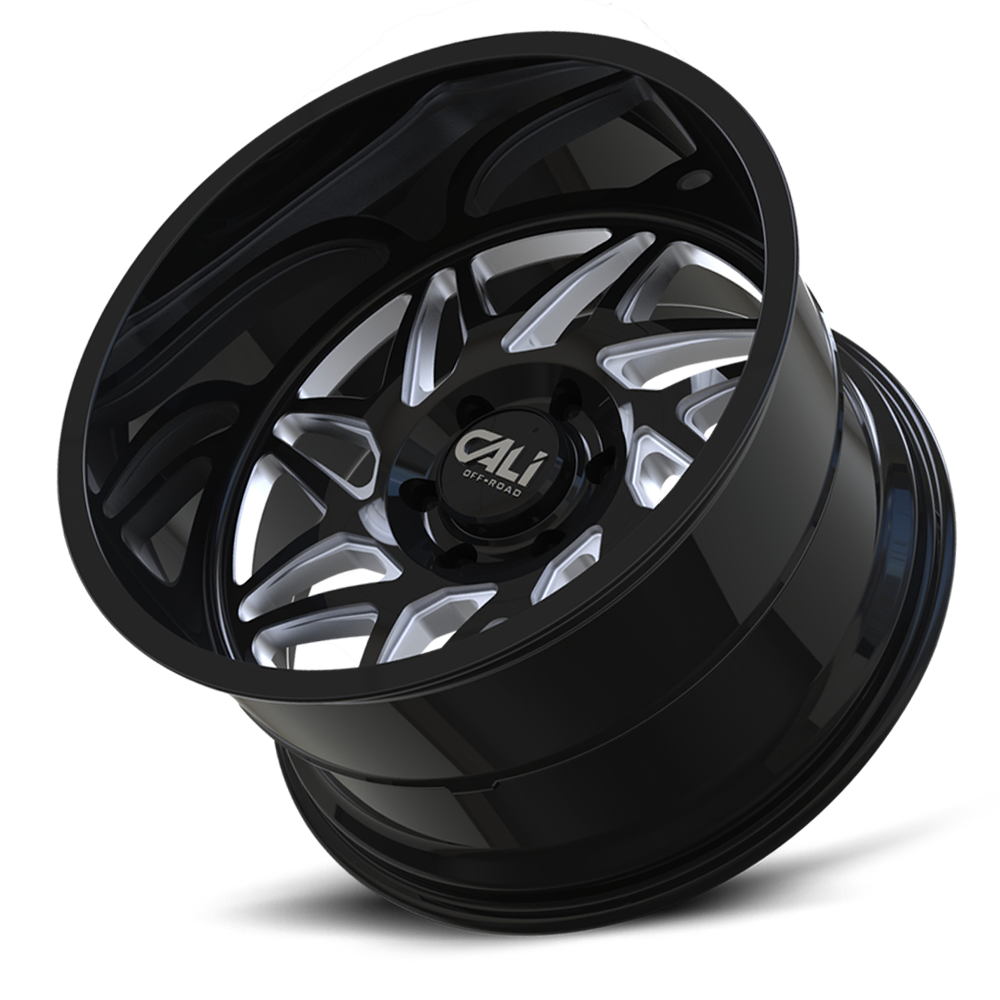 Cast Aluminum Wheels Gemini 9112 GB 20x9 Milled Spokes Gloss Black Cali Offroad Wheels
