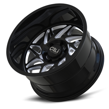 Cast Aluminum Wheels Gemini 9112 GB 20x9 Milled Spokes Gloss Black Cali Offroad Wheels