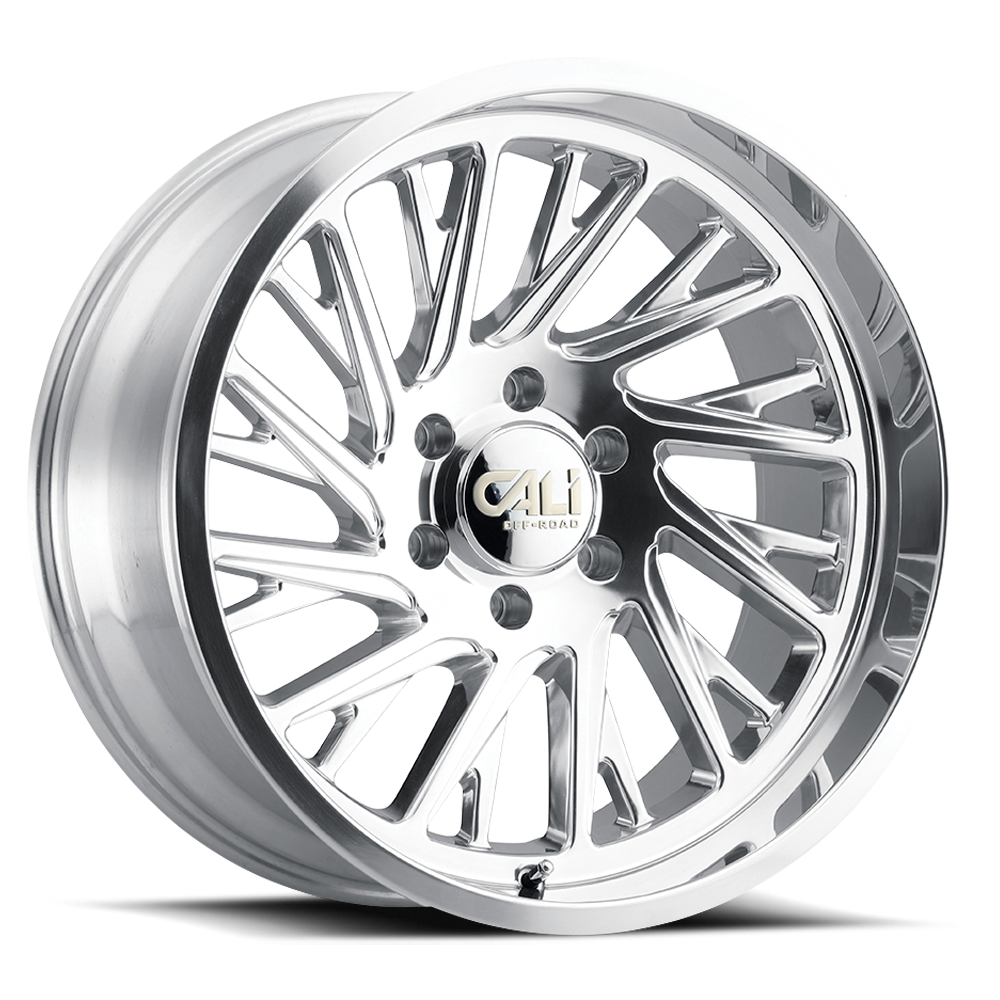 Cast Aluminum Wheels Purge 9114 PO 20x10 Milled Spokes Polished Silver Cali Offroad Wheels