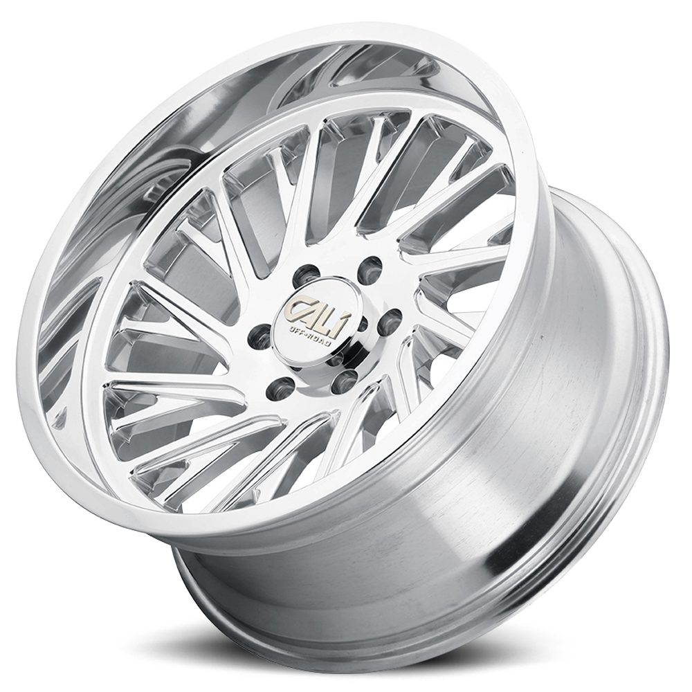 Cast Aluminum Wheels Purge 9114 PO 20x10 Milled Spokes Polished Silver Cali Offroad Wheels